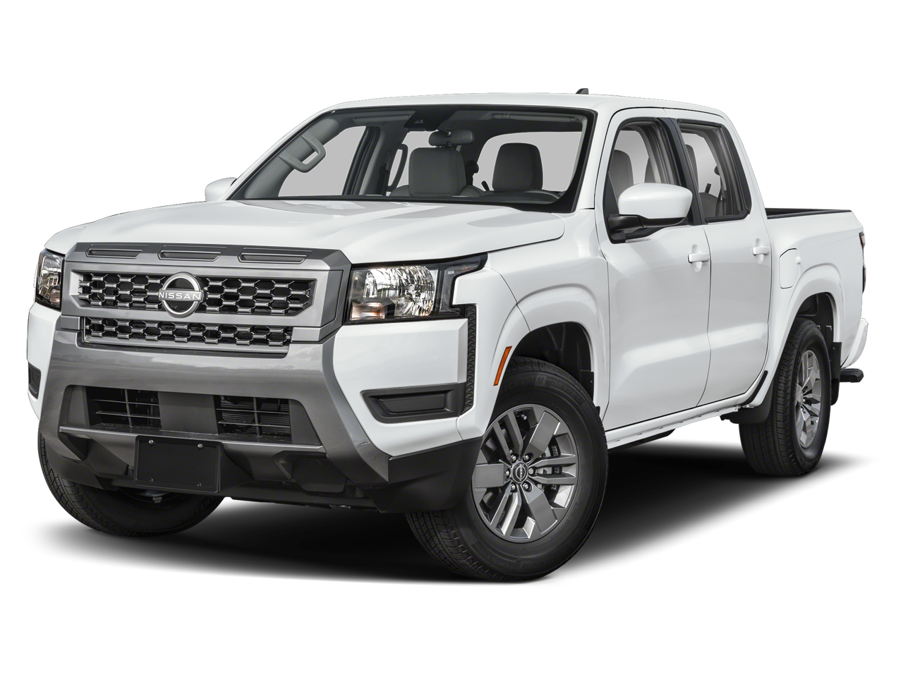 2026 Nissan Frontier SV in Glacier White Qak — front three-quarter view